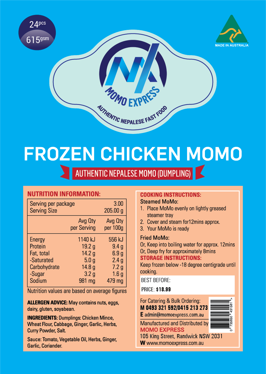 Frozen Chicken Momo 24 Pieces